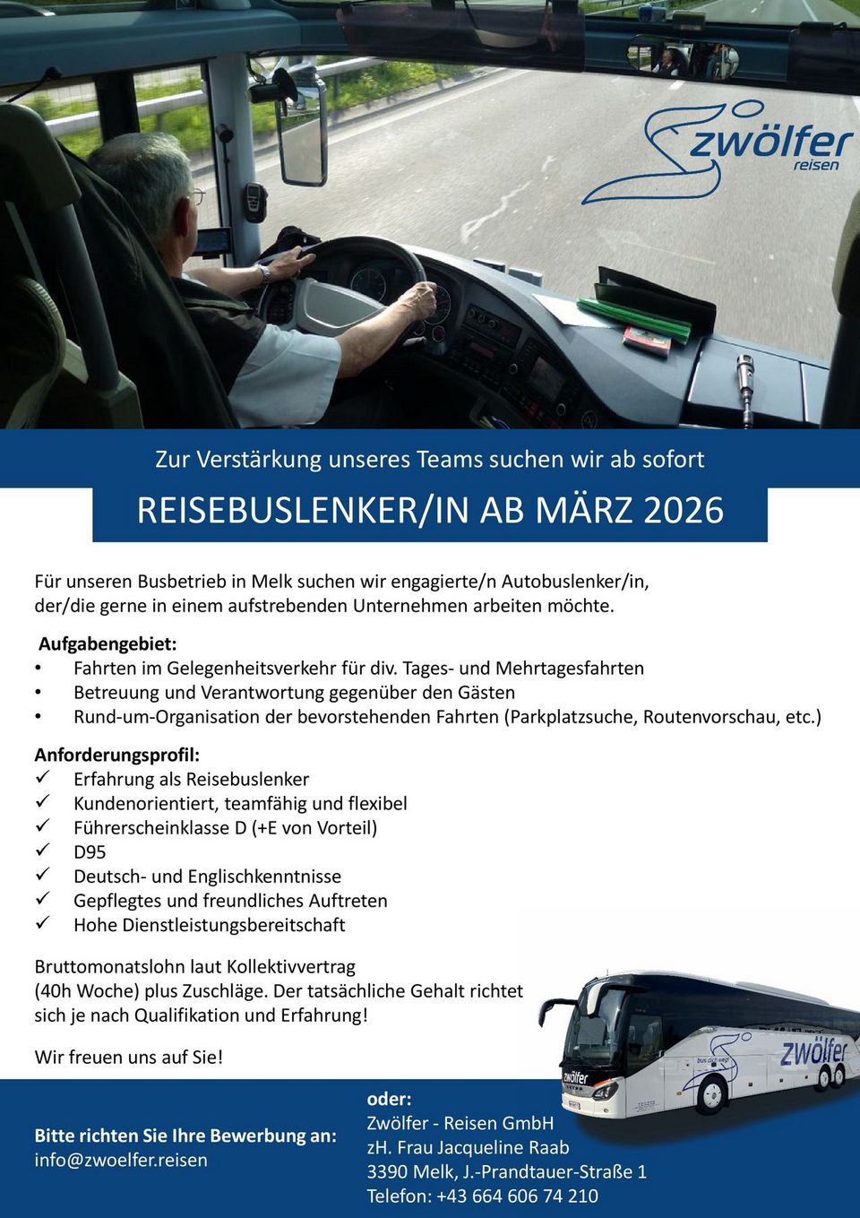 Reisebuslenker Melk Maerz 2026